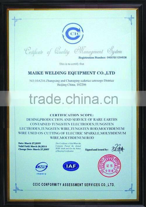 ISO 6848 2% thoriated wolfram tungsten electrode WT20 4.0mm