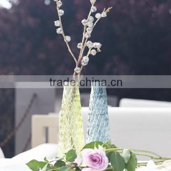 2016 hot selling different size colored clear glass vases flower for home decoration