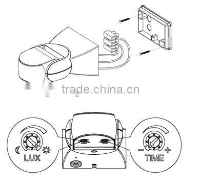 ES-P16B wide range PIR sensor switch motion detector wall mount