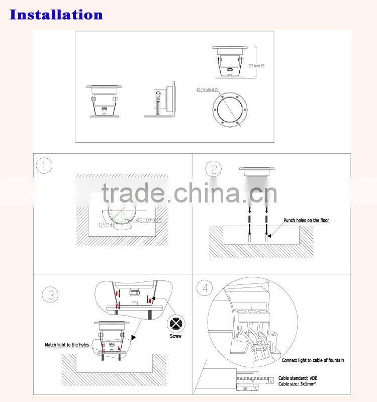 2015 Hot Selling Factory LED Underwater Light 12V IP68 Outdoor
