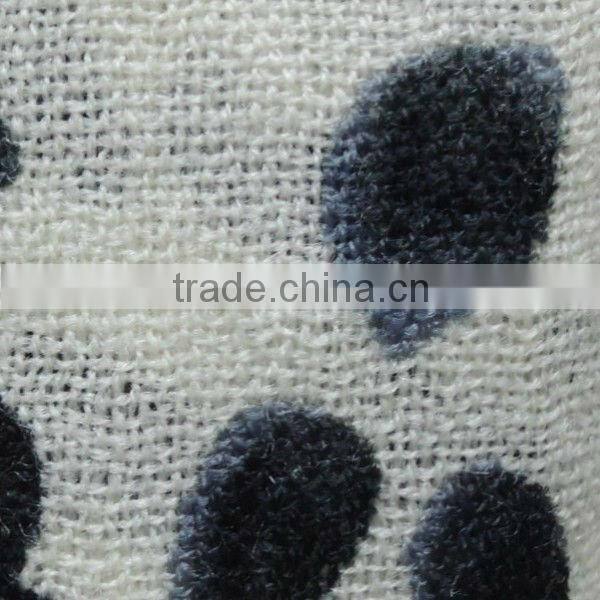 TYS1108 Black Spot Print knitted 100% wool Scarf
