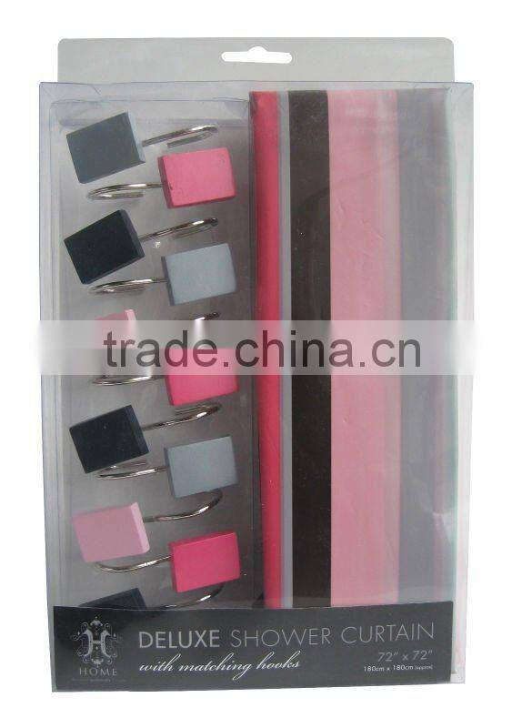 2012 pink straight pattern bathroom shower curtain