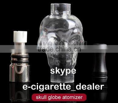 wax atomizer dry herb vaporizer pen skull glass global atomizer set with two coils head Fit for 510 thread battery