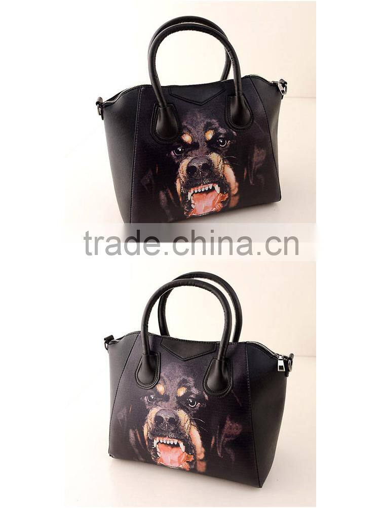 2015 new handbag shoulder bag Messenger bag Korean style PU fashion ladies bag printing cat eyes handbag free shipping