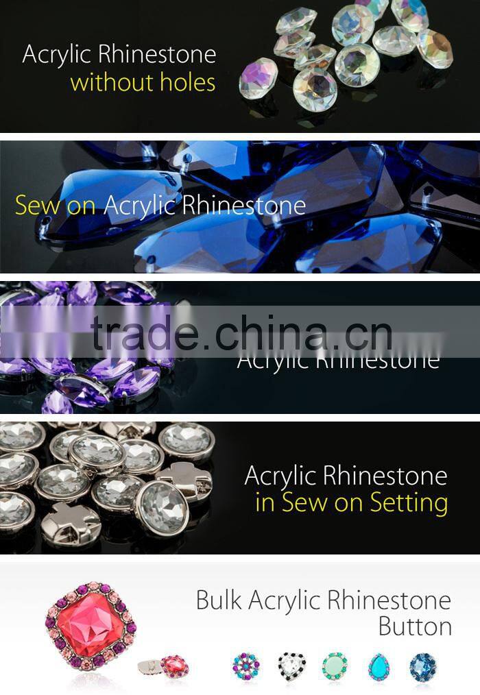 In Stock Items Round Shape Flat Back Acrylic Rhinestones for Nail Art