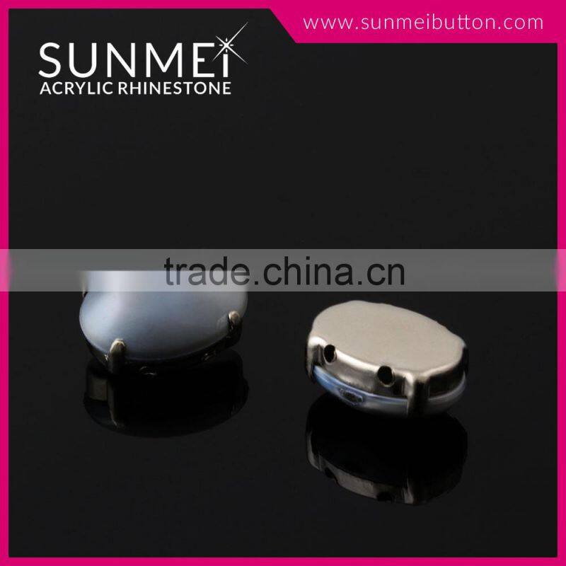 Decorative Oval Metal Clawed Acrylic Plastic Stones Trimming