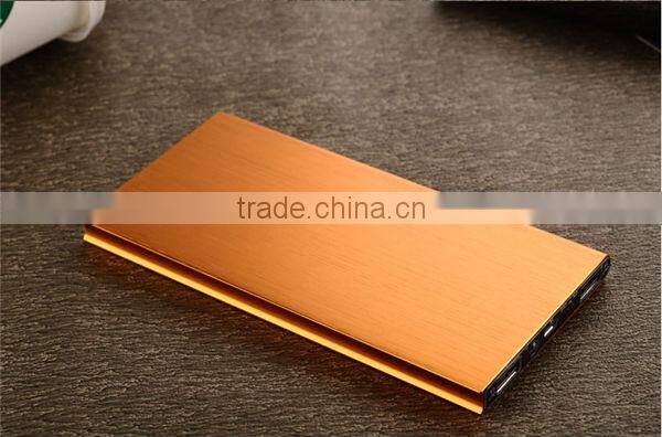 2016 New arrival best quality ultra slim aluminum metal 12000mah power bank