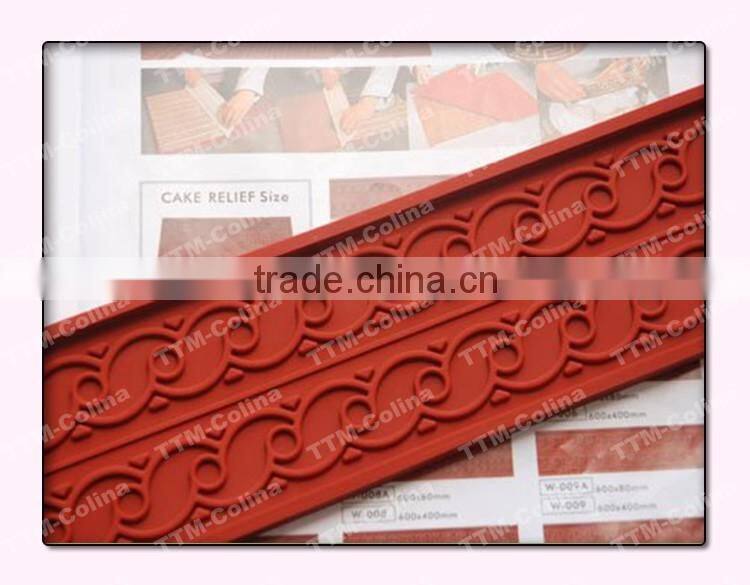 Large size embossed cake side silicone relief baking mat