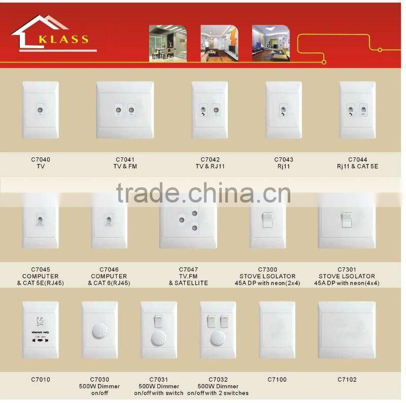 Good price south SABS africa wall switch and outlet
