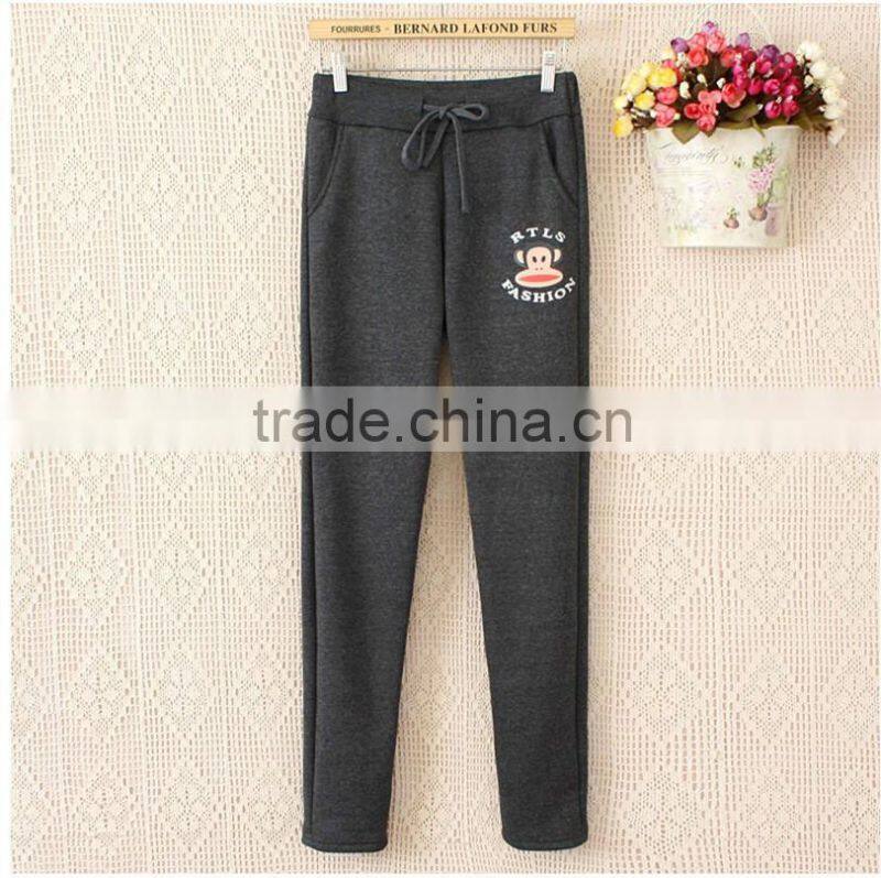 2016 Winter Custom Jogger Sweatpants, Wholesale cartoon monkey printed Women's Sports Sweatpants