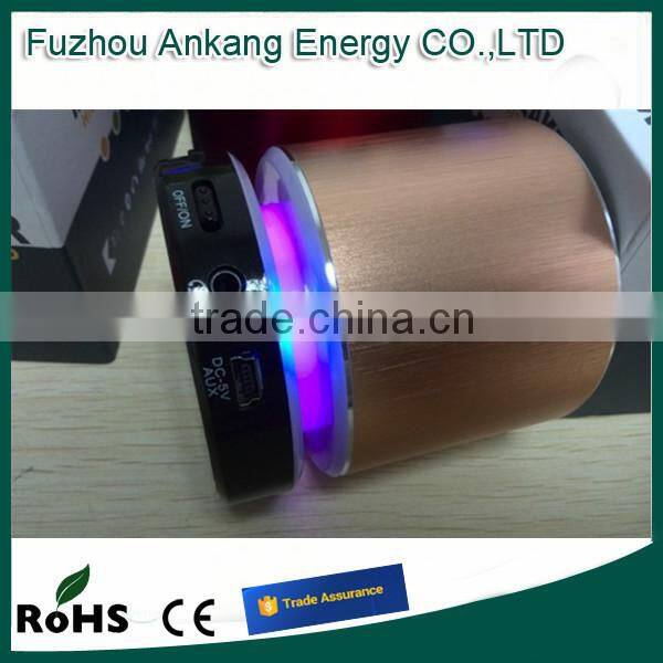 2015 new mini portable mental purple bluetooth speaker with led light