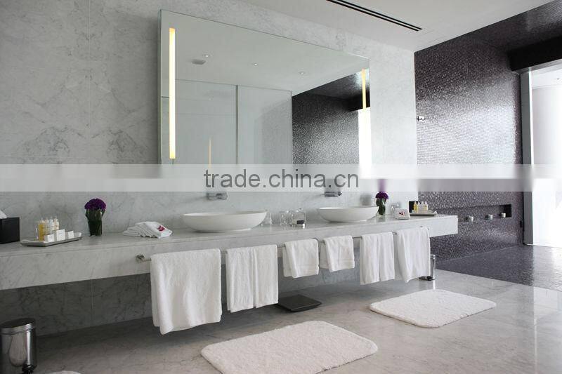 Apartment large bathroom lighting wide mirror