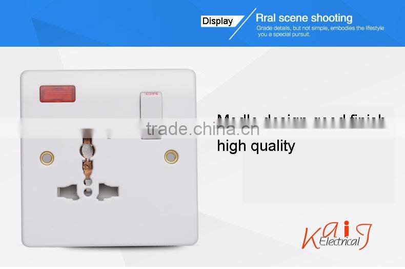 White 250V 10amp 3 pin multi universal socket outlet