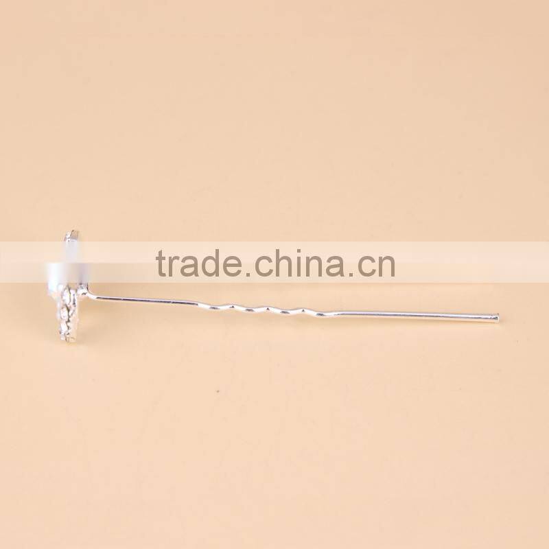 Fashion Rhinestone Flower Shaped Alloy Hair Pin for Women