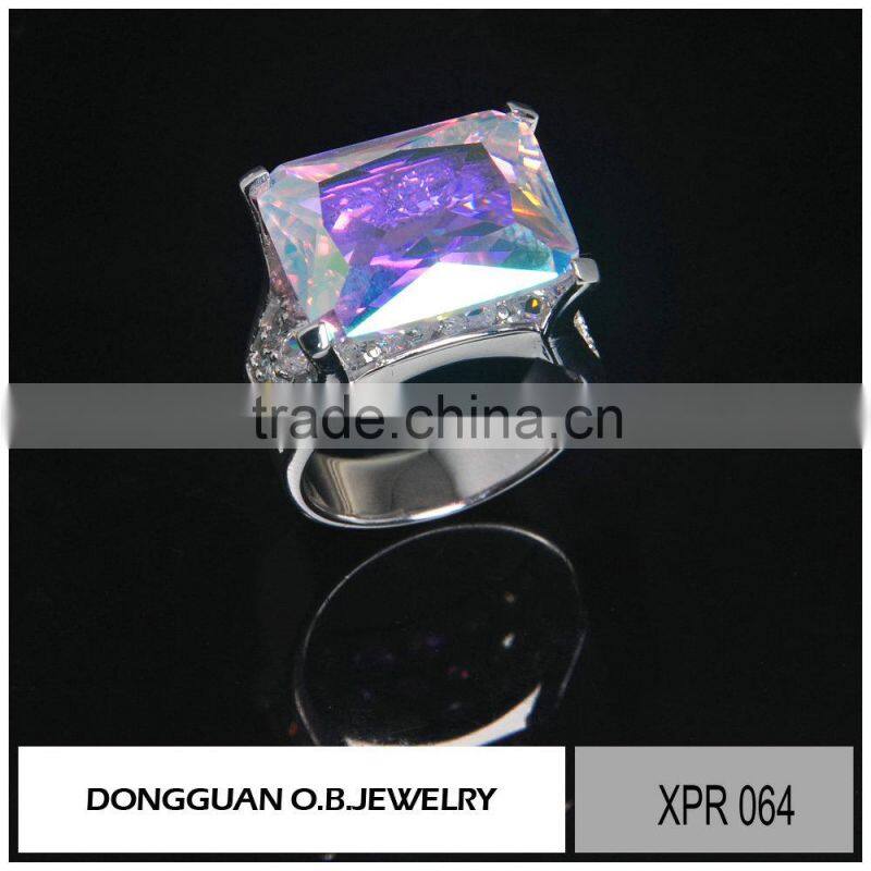 Fashionable 925 sterling silver ring jewelry, big size zircon jewelry