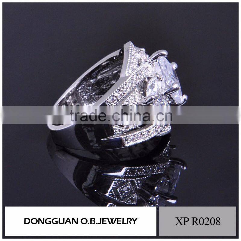 Personalized White Zircon Silver Ring Designs For Girl/Sterling Silver Ring