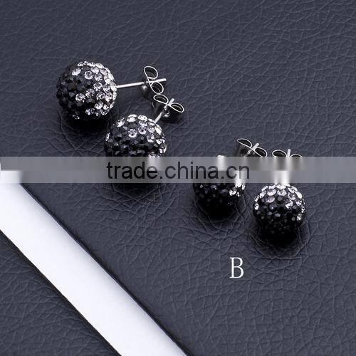 Fashion Big Crystal Stainless Steel Crystal Earring BE10161