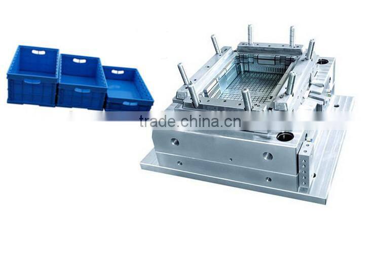 Taizhou New Plastic Injection Folding Close Crate With Lid Mould,Plastic Foldable Container Mould