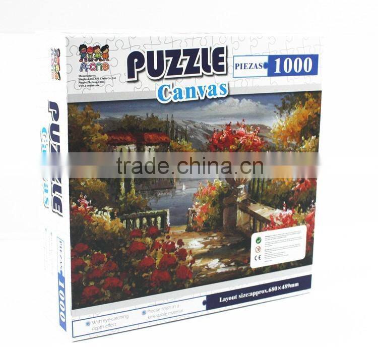 Paper Jigsaw Puzzle 1000pcs Customized Oilpainting Scene Patterns