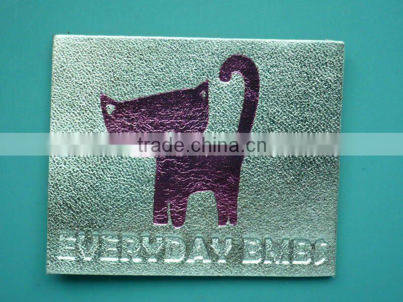 red glove real leather patch with embossed