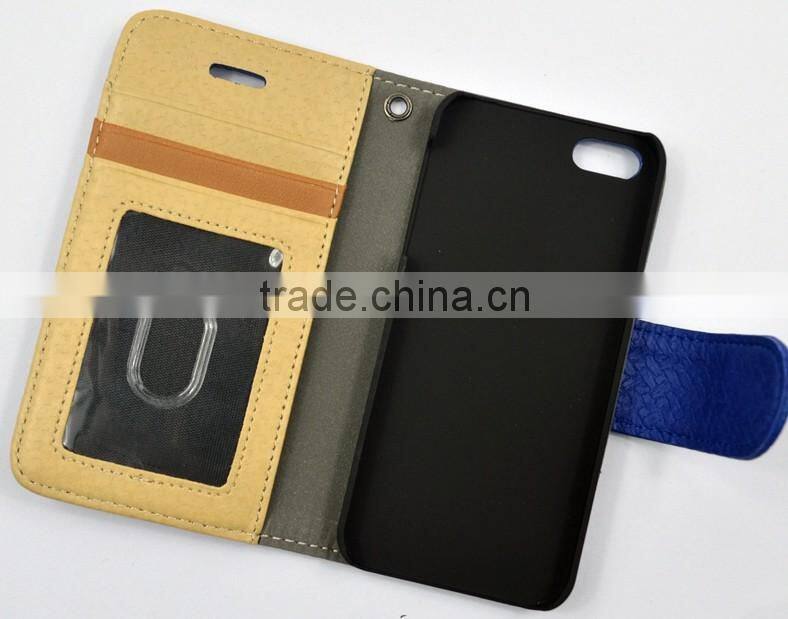 Mat Grain PU Leather Phone case for iphone 6 with Card Slots , Strap Holder and the Magnet Cover