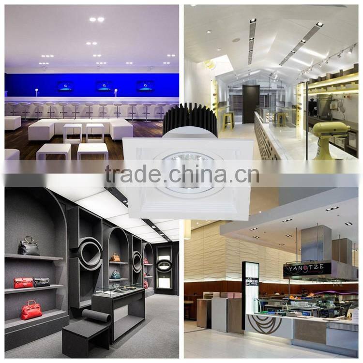 5 inch square downlight dimmable with 15/24 degree rotable down light square for shop