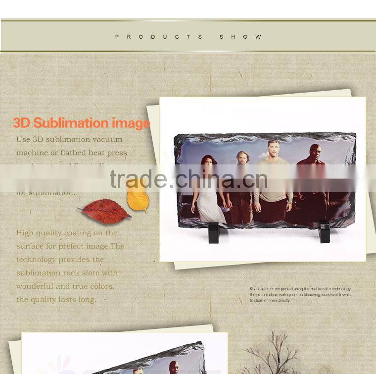 Sunmeta factory supply christmas decoration 12*22cm rock slate, sublimation rock photo(SH-15)