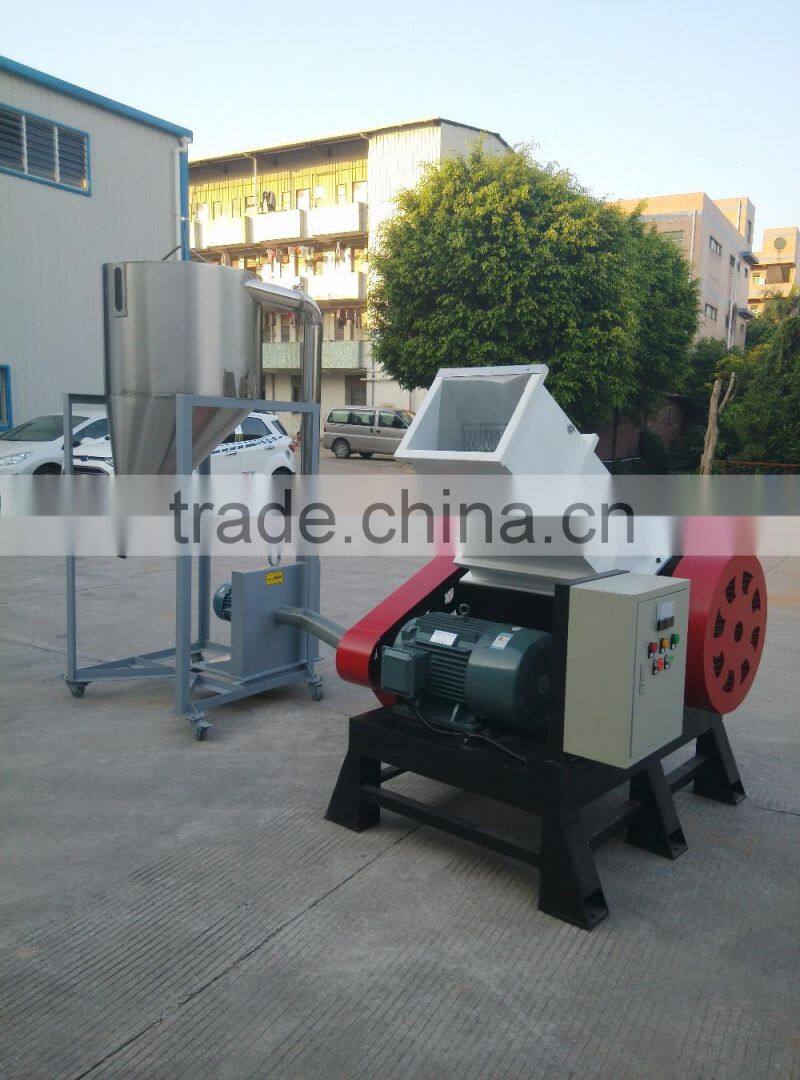 plastic pvc pipes crusher equipment with recyclying system, blower and silo