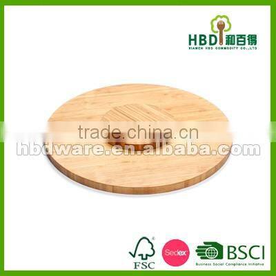 Round bamboo lazy susan rotatable