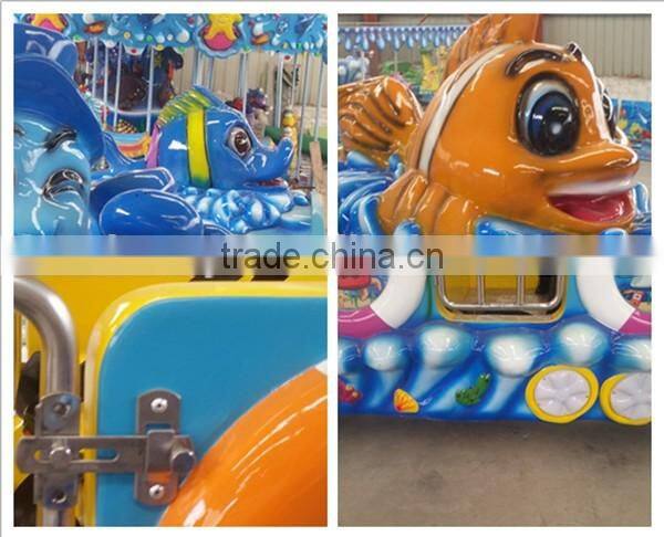 Fiberglass sea animation kids rides electric animal train rides ocean tourist train sale