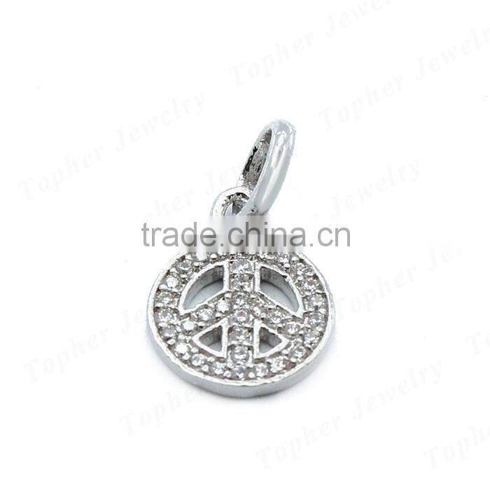 Bulk sale 925 sterling silver peace symbol pendant