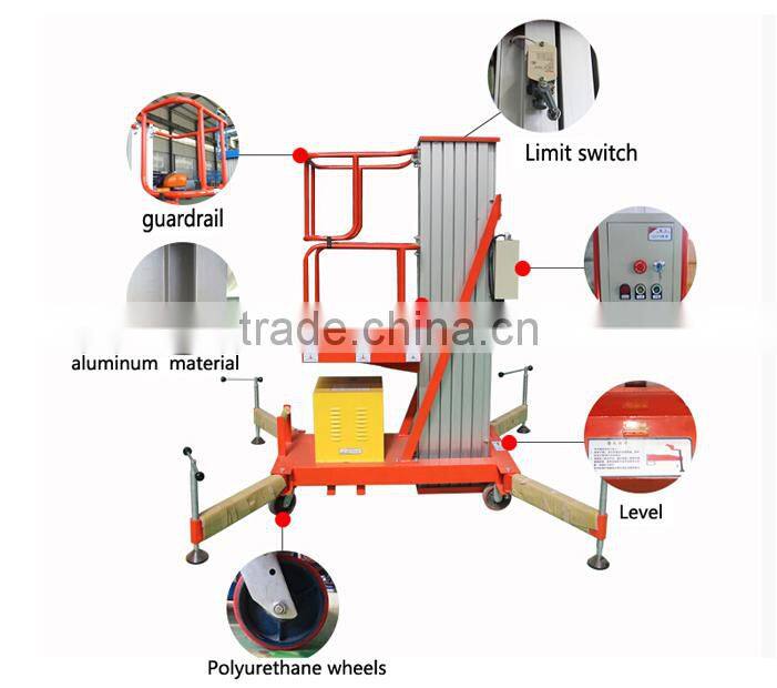 Reasonable single mast aluminum lifter aluminum motorcycle lift aluminum man lift