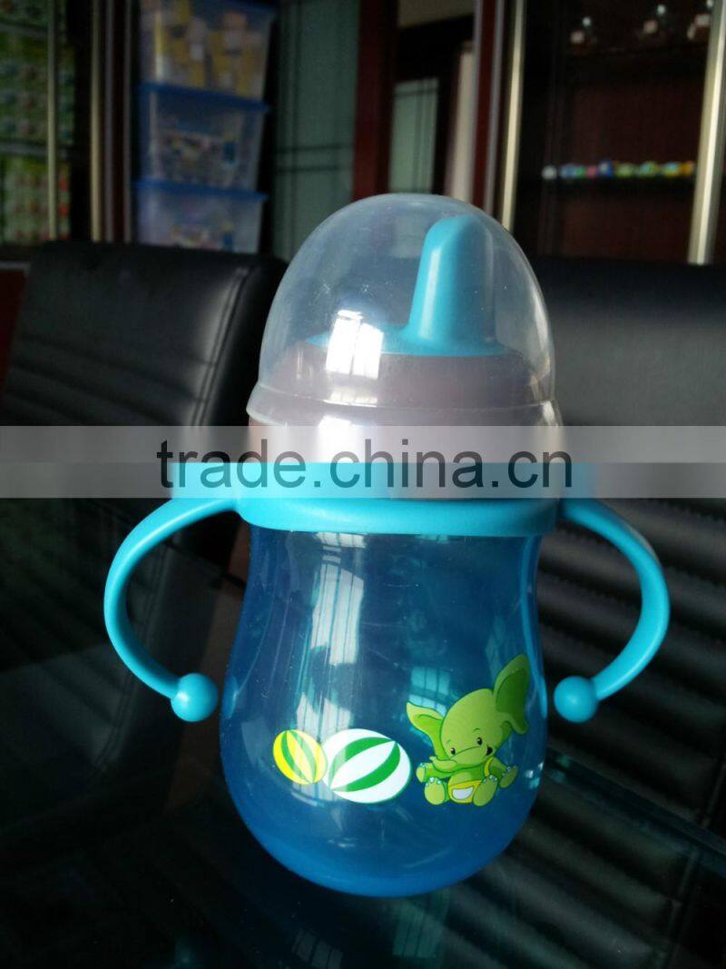 280ml wide neck colored Gourd-shaped PP water bottle trainning cup