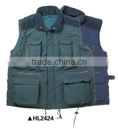 corduroy shoulder Body Warmer Vest