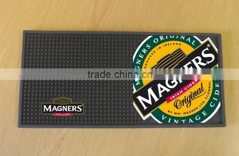 Custom eco-friendly rubber soft pvc bar mat with logos