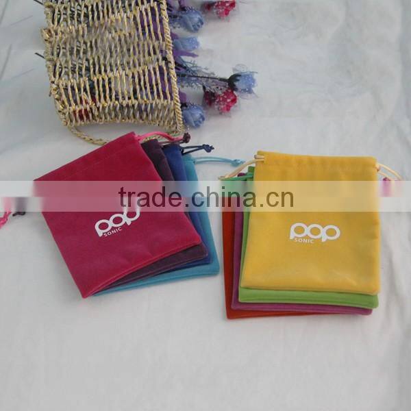 Recyclable custom printed colorful drawstring cute candy packing bag