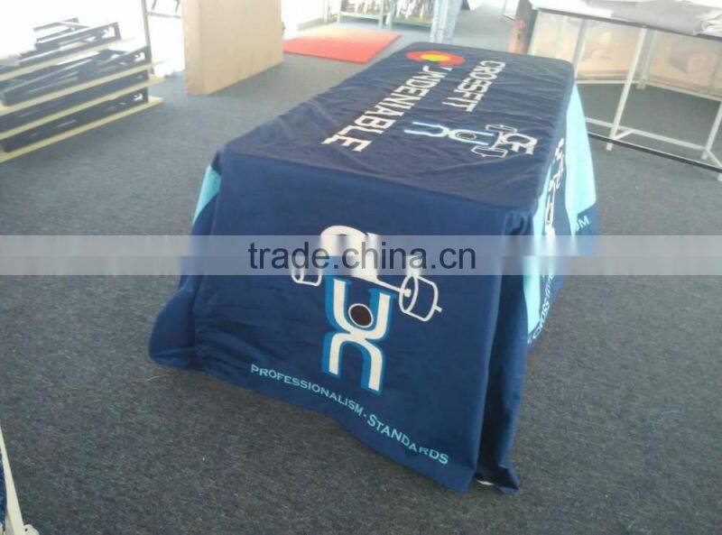Customized size digital printing draped Table Cloth advertising
