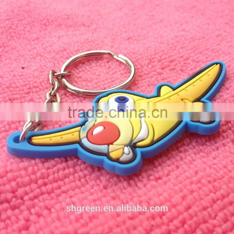 Hot sale PVC rubber keyring with both logos