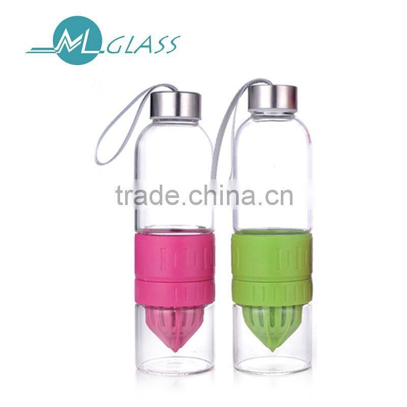 500ml high borosilicate handmade fruit juice bottle