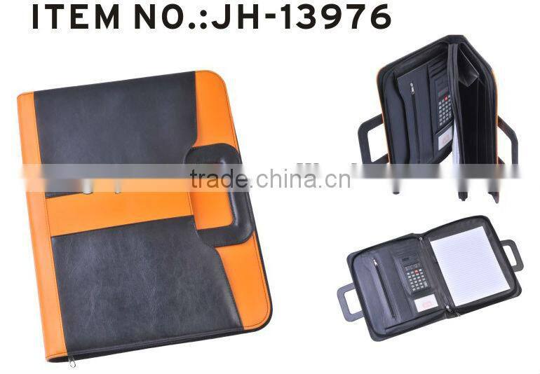 2016 A4 zipper leather briefcase with handle