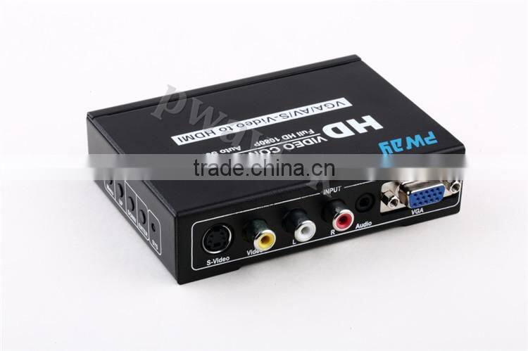 VGA to HDMI Converter Video Box 1080p AV2HDMI S-VIDEO 2 HDMI HD VIDEO CONVERTER