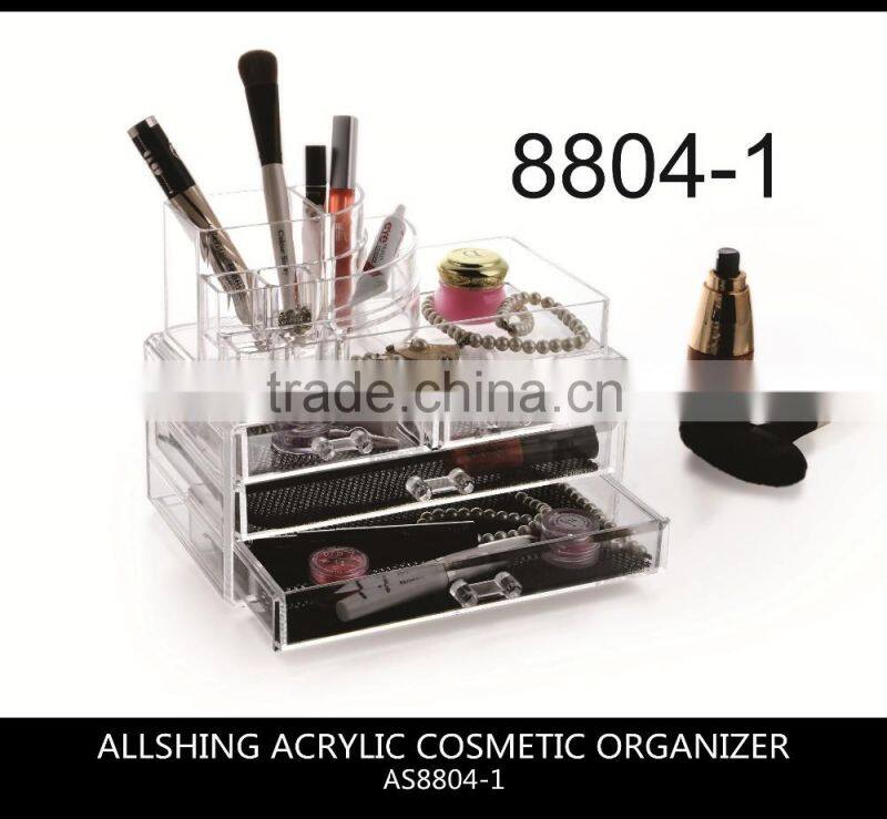 Wholesale Facotry Price 2-Tier Acrylic Cosmetic and Makeup Storage Case Organizer for acrylic drawer storage organizer