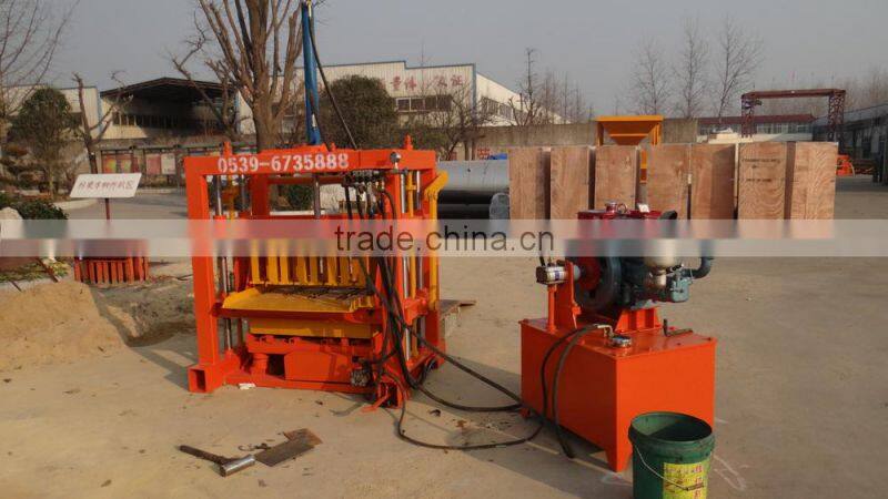 QT4-40 shandong diesel engine cement bricks making machine,colour paving block making machine
