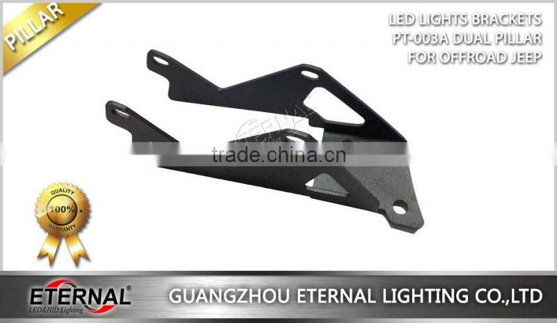 offroad ATV UTV Jeep Wrangler Pillar A dual cube pod led work light brackets