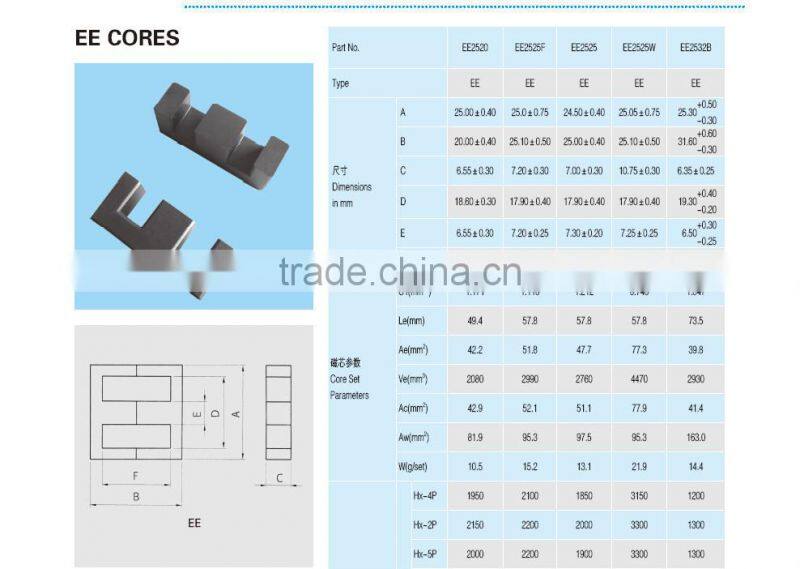 high frequency transformer EE40/8/4 ferrite core