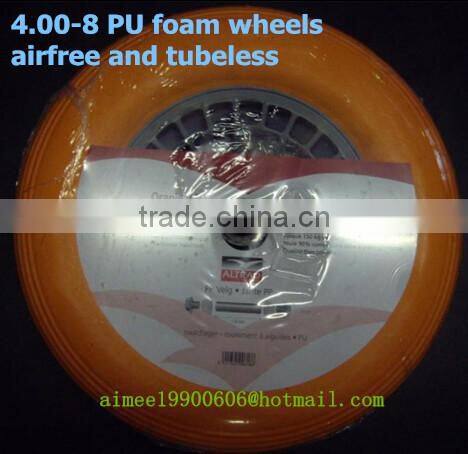 flat free pu tire with metal rim