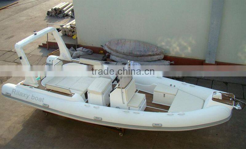 RILAXY High Speed Yacht Boat for sale, Low Price 24' Luxury RIB Boat with Orca Hypalon Tube RIB 730, Mini Yacht Made in China