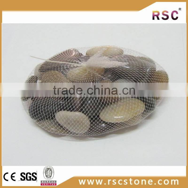 Mixed lighting color polished pebble stones