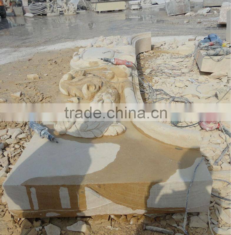 Yellow Decorative Marble Arch Carving Door Frame