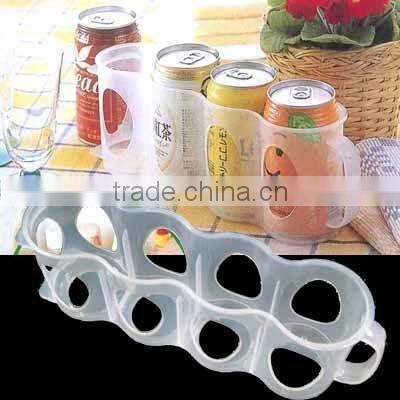 Plastic refrigerator can holder, can carrier, can rack
